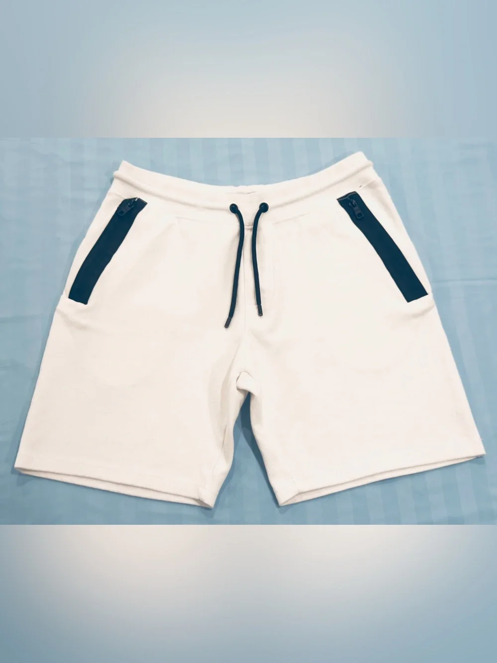 Bershka White Athletic Men’s Shorts with Black Accents Large Size L - Picture 1 of 10